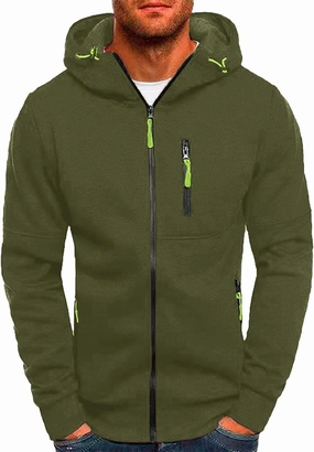 Men Hoodies Casual Hoodies Men's Spring And Autumn Long Sleeve Half Zip Long Sleeve Sweatshirt Sports Hooded Jacket
