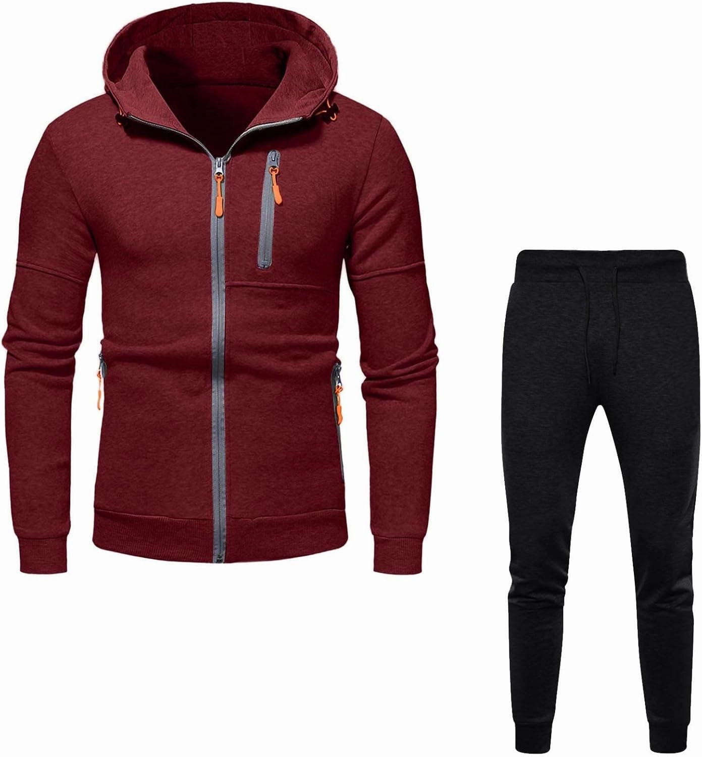 Men Hoodies Casual Hoodies Men's Spring And Autumn Long Sleeve Half Zip Long Sleeve Sweatshirt Sports Hooded Jacket