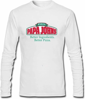 Men's Pizza PAPA John's Long Sleeve Shirt, Red
