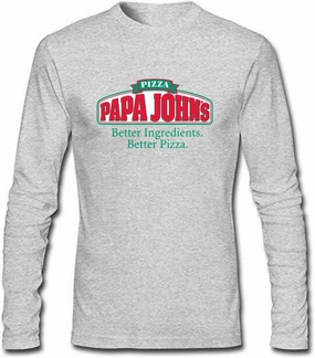 Men's Pizza PAPA John's Long Sleeve Shirt, Red