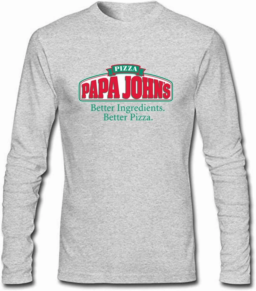 Men's Pizza PAPA John's Long Sleeve Shirt, Red