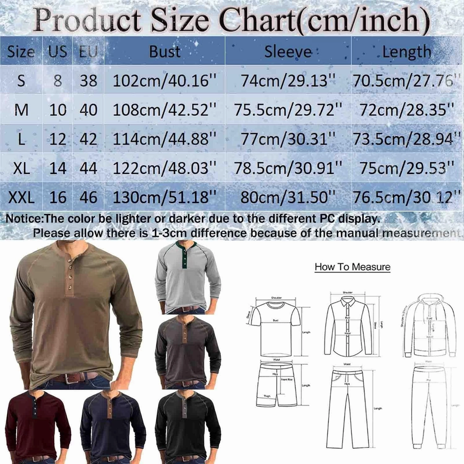Men's Summer Shirts Long Sleeve Button Pocket Henry Collar Breathable Athletic Summer Comfy Fashion Trendy T-Shirts