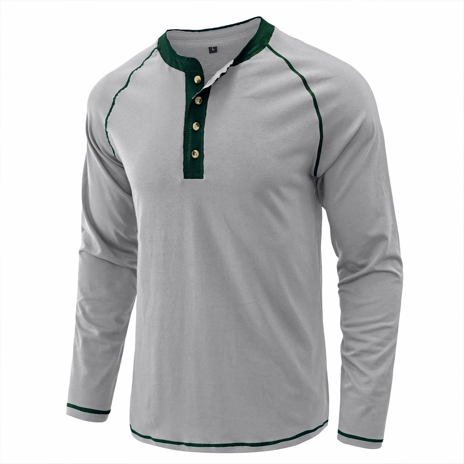 Men's Summer Shirts Long Sleeve Button Pocket Henry Collar Breathable Athletic Summer Comfy Fashion Trendy T-Shirts
