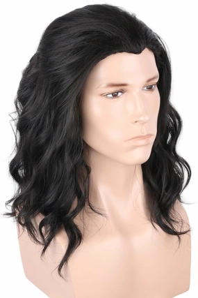 Men's Wig Black Short Curly Natural Wave Funny Wigs for Men Halloween Costume Party Wig