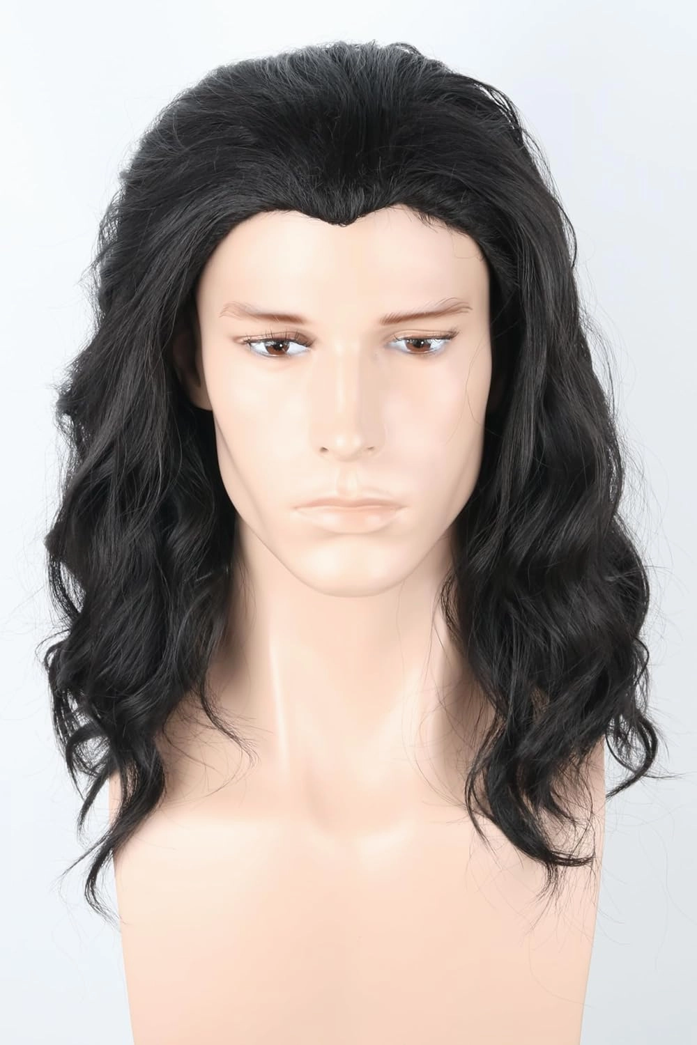 Men's Wig Black Short Curly Natural Wave Funny Wigs for Men Halloween Costume Party Wig