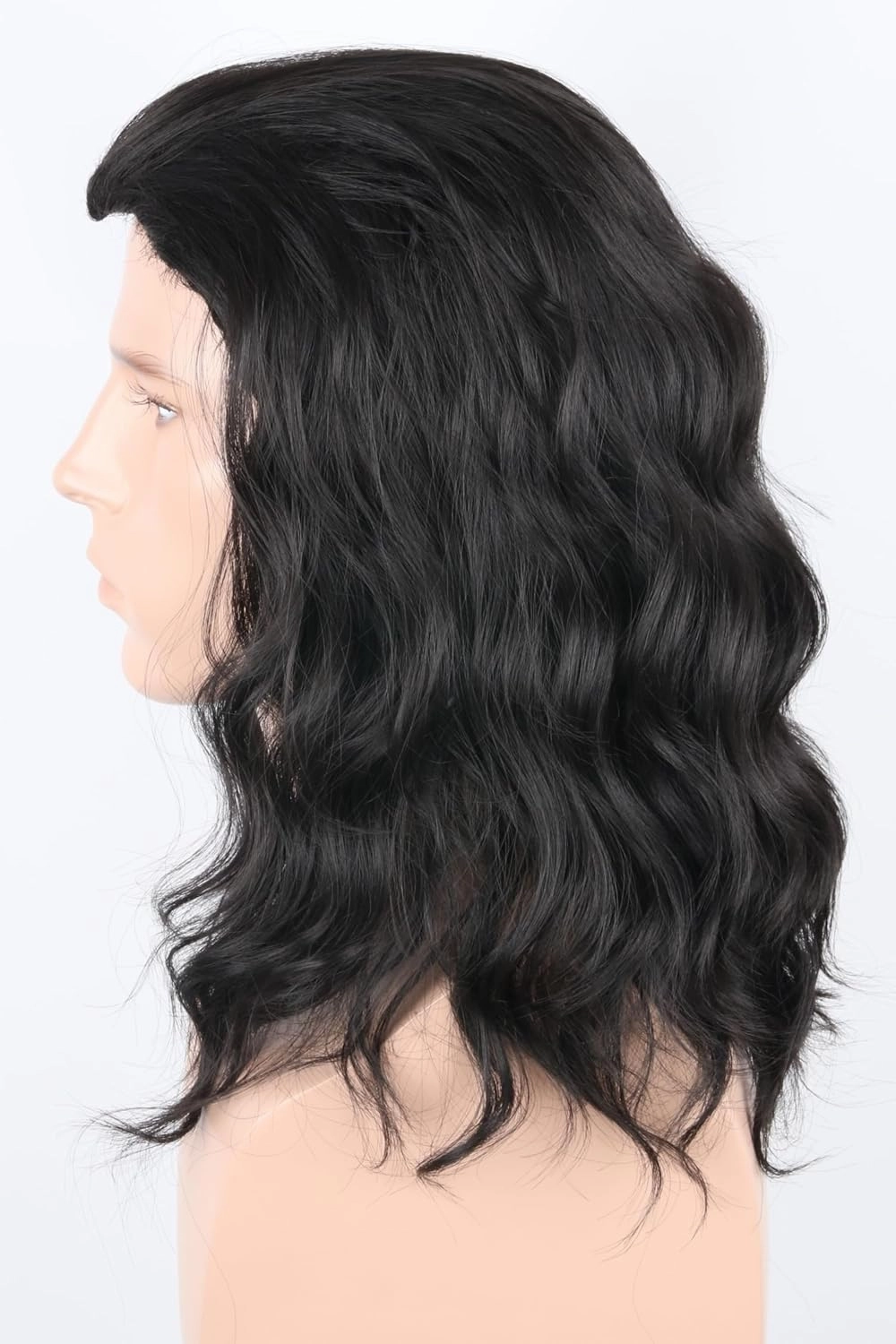 Men's Wig Black Short Curly Natural Wave Funny Wigs for Men Halloween Costume Party Wig