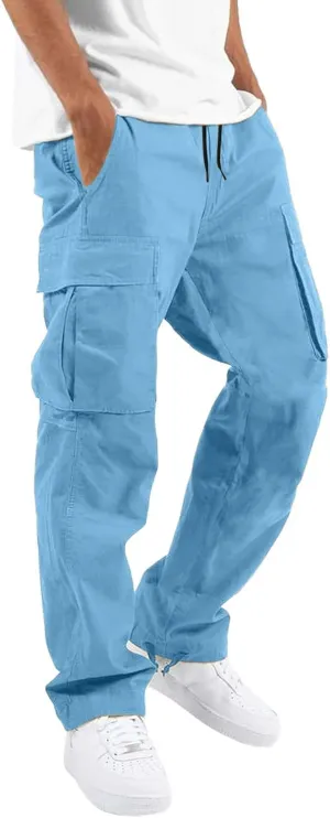 Men's Athletic Running Sweatpants Pants Straight-Leg Fitness Sports Men's Pants Casual Cargo Pants Workout Joggers