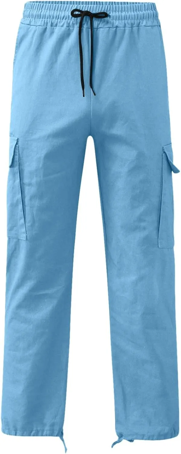 Men's Athletic Running Sweatpants Pants Straight-Leg Fitness Sports Men's Pants Casual Cargo Pants Workout Joggers