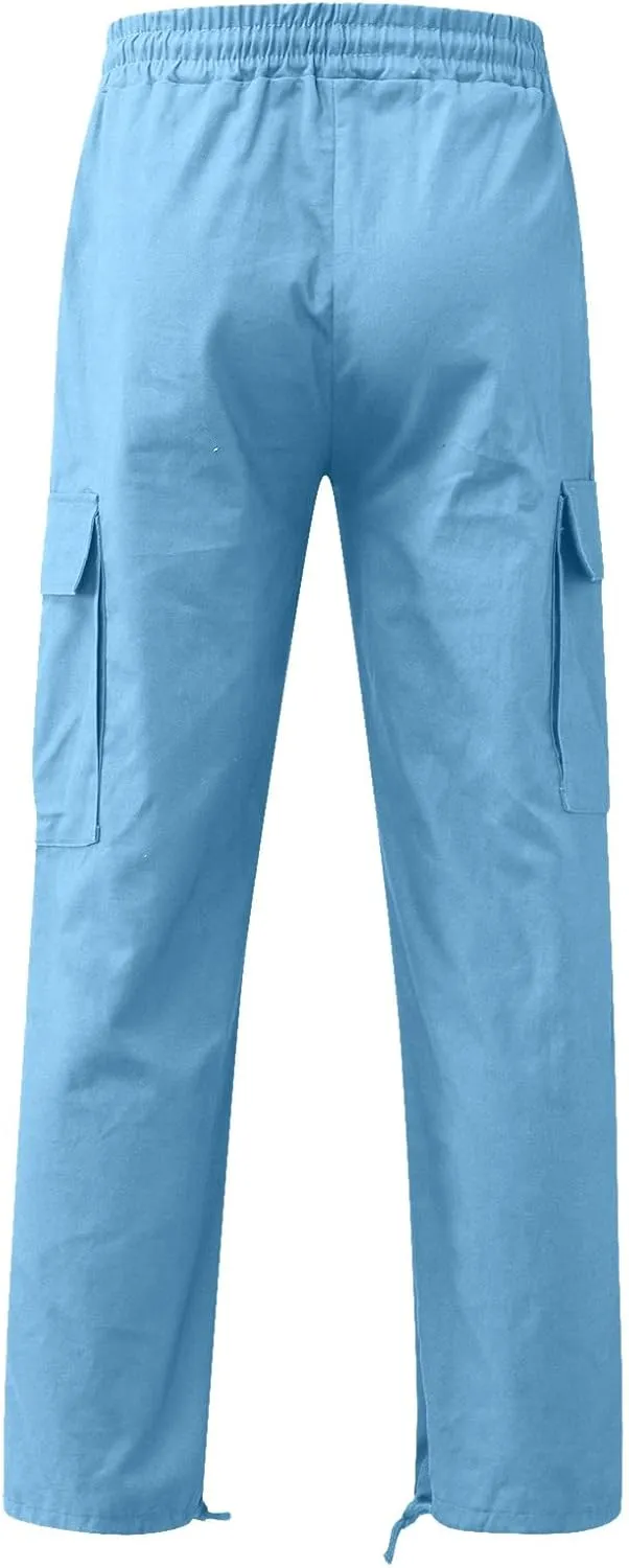 Men's Athletic Running Sweatpants Pants Straight-Leg Fitness Sports Men's Pants Casual Cargo Pants Workout Joggers