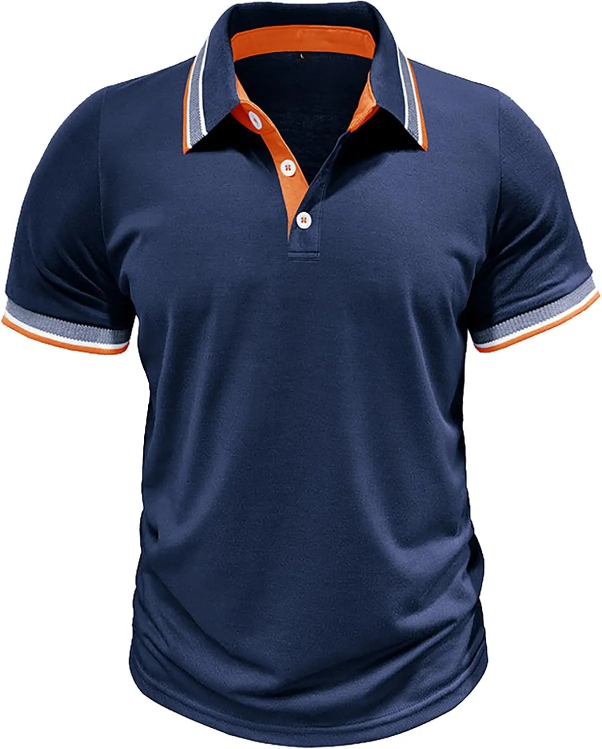 Men's Polo Shirts Short Sleeve Button Down Fashion Golf Gym Summer Casual Shirts Henley Solid Color Workout Tops