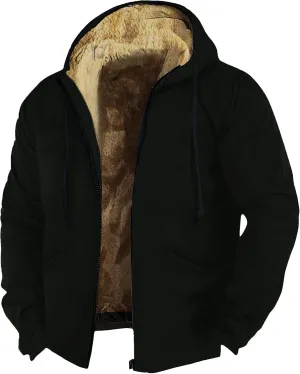 Mens Vintage Fleece Jacket Sherpa Lined Winter Coats Faux Tactical Jackets Casual Zipper Varsity Coat Plus Size