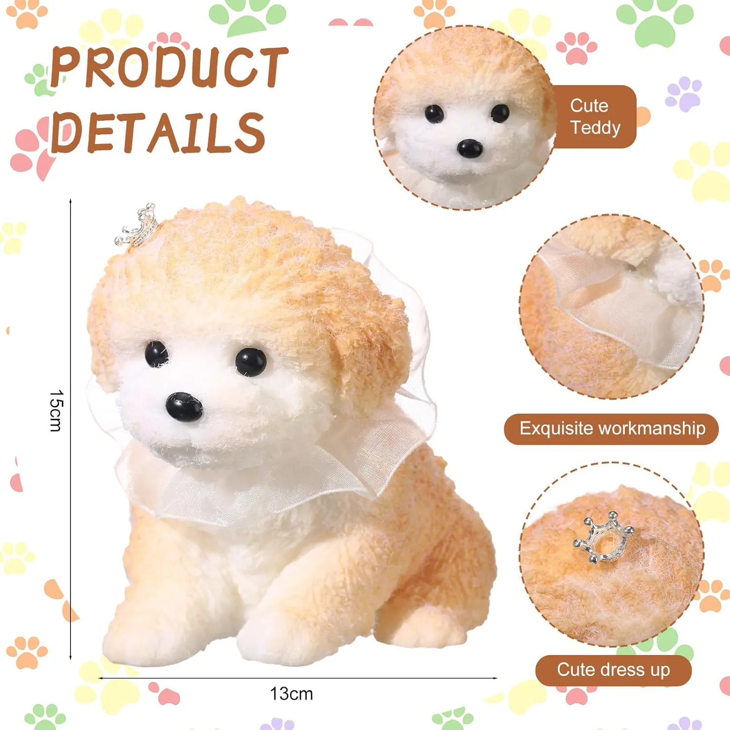 Meooeck Handmade Squishy Dog Stress Relief Large Cute Teddy Squishy Soft Dog Sensory Toys Kawaii Stress Relief for Adults(Milk Coffee Color)