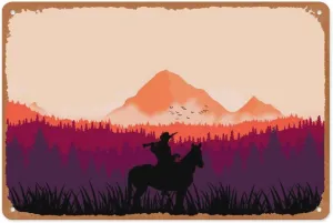 Metal Sign 8 X 12 Inch - Red Dead Redemption Red Dead Redemption 2 - Poster Metal Plaque Cafe, Bar, Home Wall Decor_1