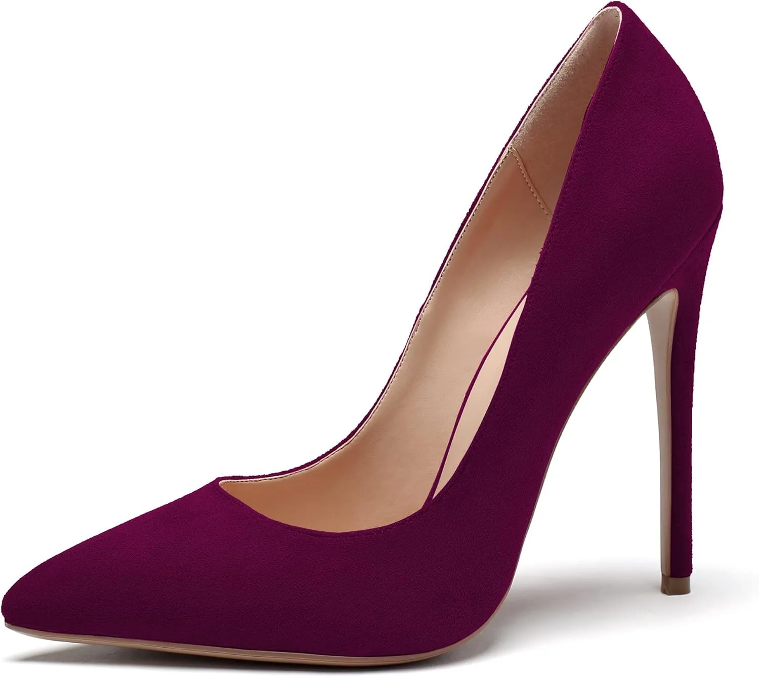 Mettesally Women's High Heel Pumps Pointed Toe Stiletto Heels Slip On Office Party Dress Shoes
