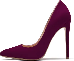 Mettesally Women's High Heel Pumps Pointed Toe Stiletto Heels Slip On Office Party Dress Shoes