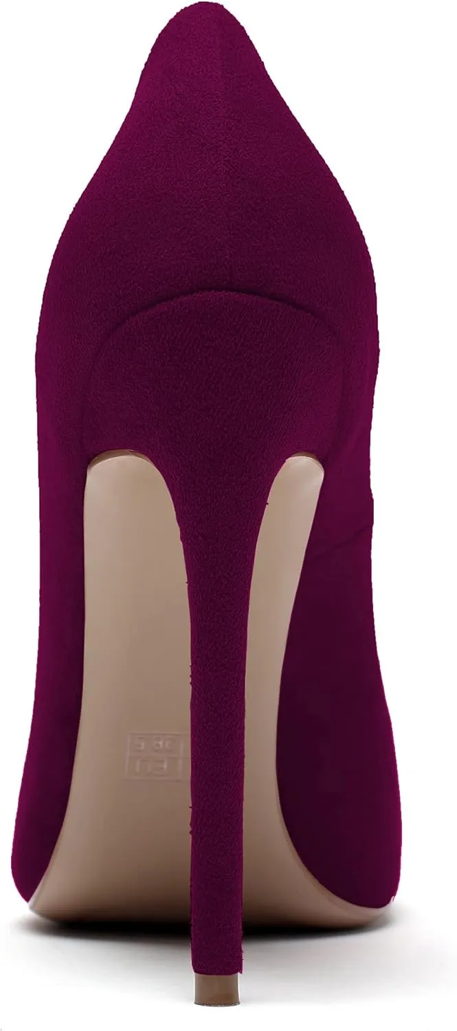Mettesally Women's High Heel Pumps Pointed Toe Stiletto Heels Slip On Office Party Dress Shoes