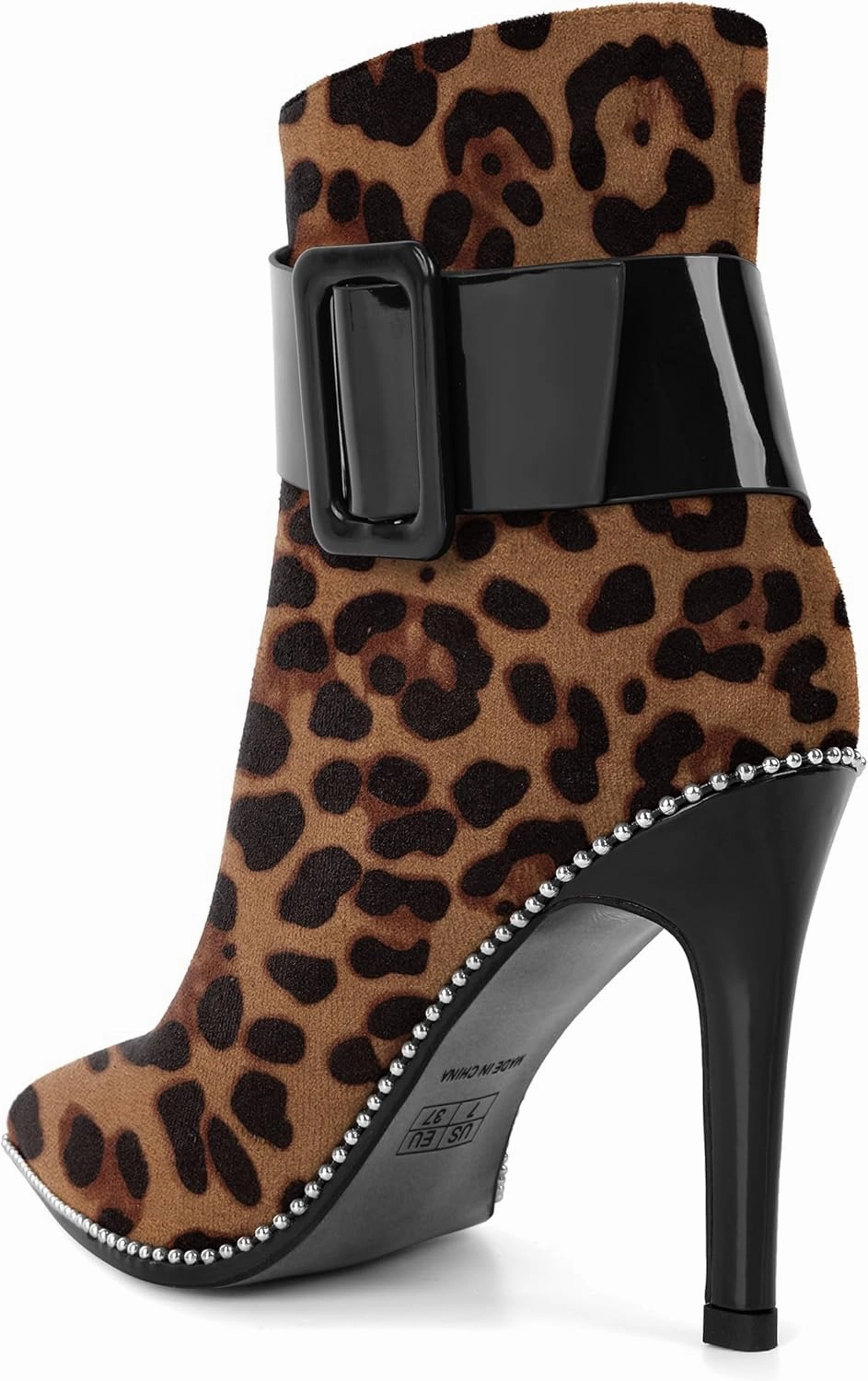 Mettesally Womens Ankle Boots Pointed Toe High Heels Stiletto Beaded Boots for Women Size Zipper Fall Booties 3.8 Inches