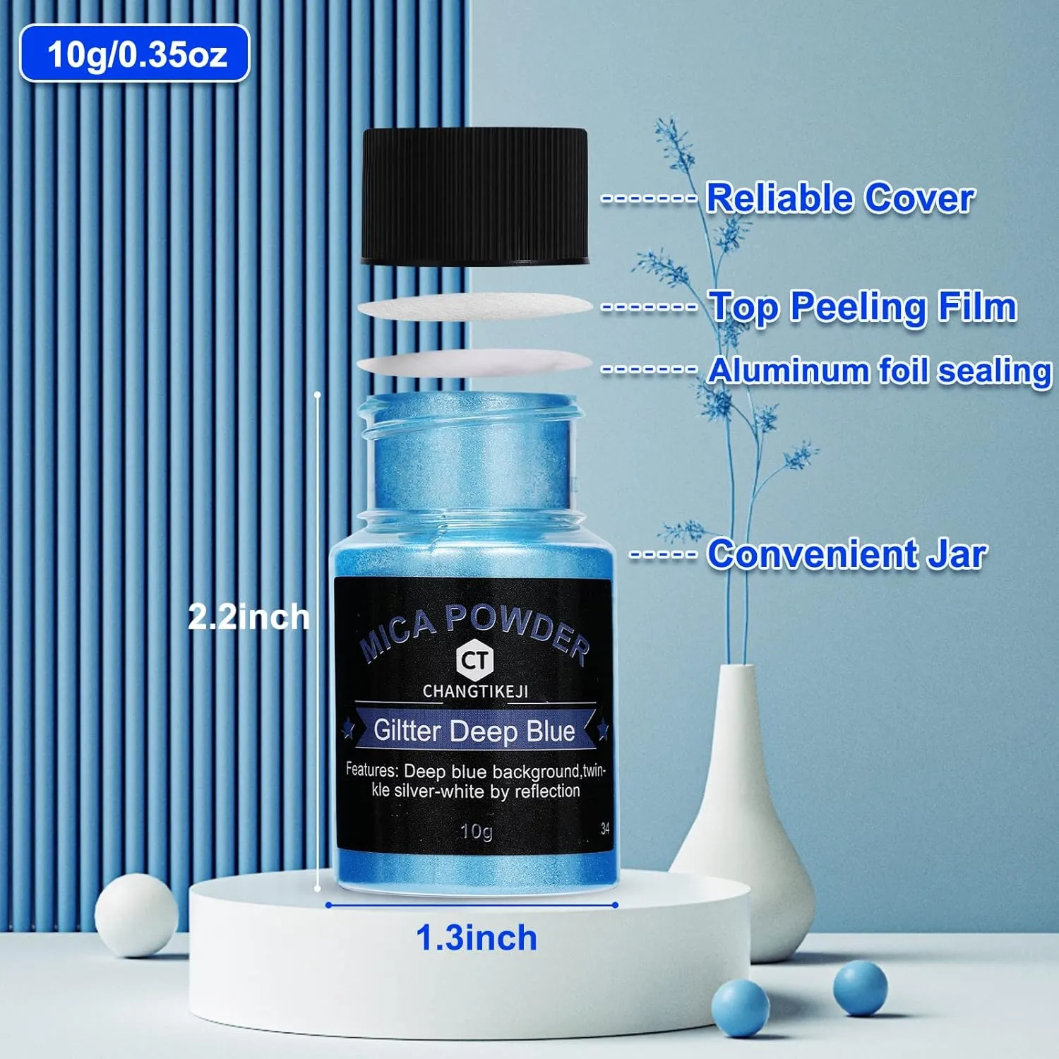 Mica Powder，63 Colors - 10g/Bottle of Natural Pigment Powder for Epoxy Resin，Lip Gloss，Eye Shadow,Car Paint, Dye,Soap Making,Nail Polish,Candle Making,Bath Bombs