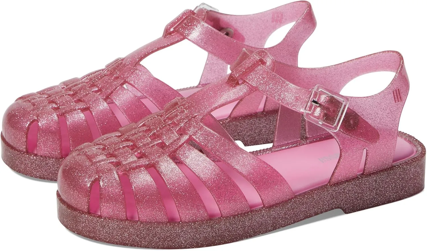 Mini Melissa Girls Possession Shiny (Little Big Kid) Fisherman Sandal, Glitter Pink, 1