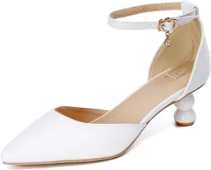 Minishion Low Heel Wedding Pumps Comfortable Bridal Shoes
