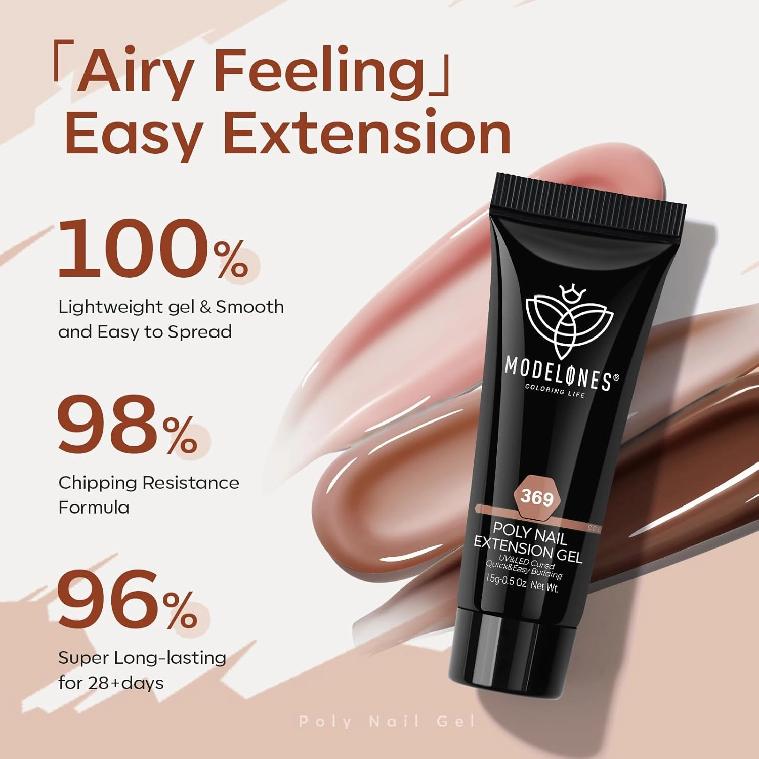 modelones Poly Nail Extension Gel 12 Colors Fall Winter Autumn Nude Skin Tone Red Classic Colors Nail Art Design Salon Gift for Women