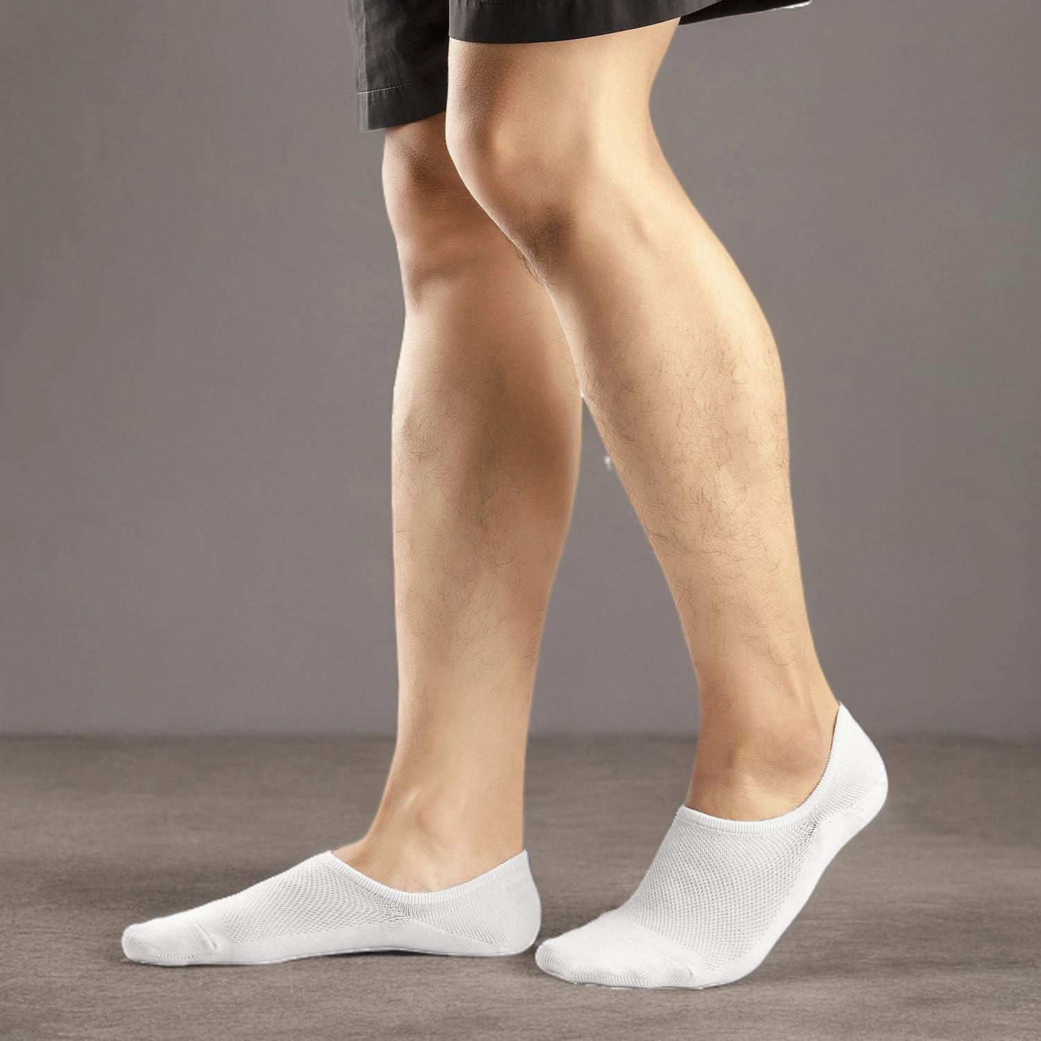 Mottee&Zconia No Show Sock Low Cut Ankle Short Socks for Men Basic Casual Anti-skid Cotton Socks with Non Slip Grips