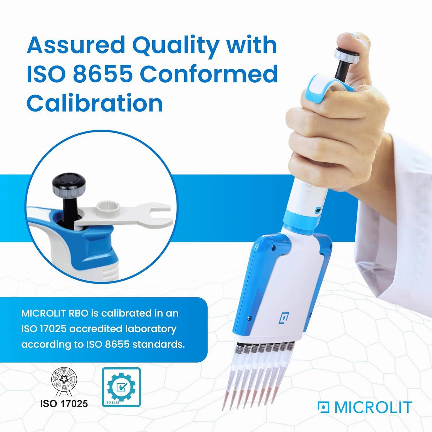 Multi Channel Pipettes with Adjustable Volume, Accurate and Calibrated Micropipette for 2-20ul Liquid Capacity, 12-Channel Micropipettes Compatible with Pipette Tips