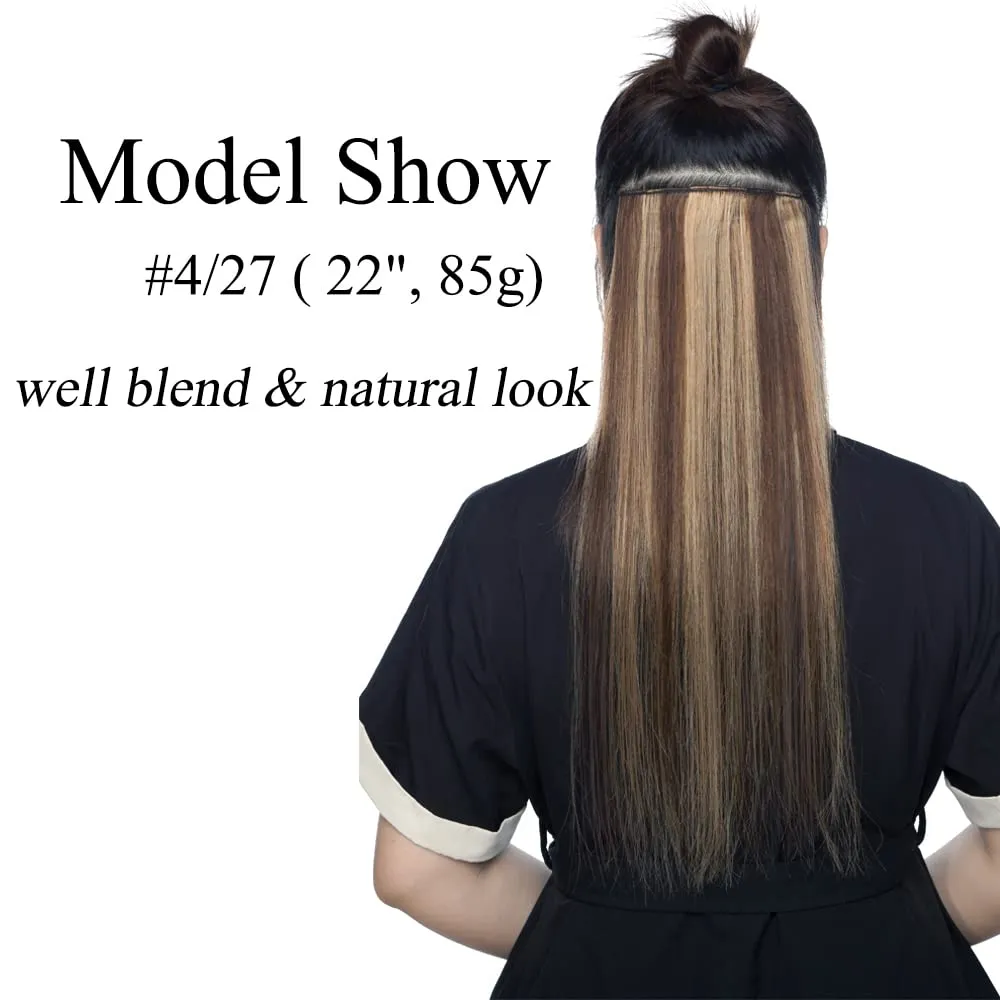 MY-LADY Clip in Hair Extensions Real Human Hair Dark Brown 8 Inch 45g Remy Hair 8pcs Weft Balayage Full Head Natural Straight for Women