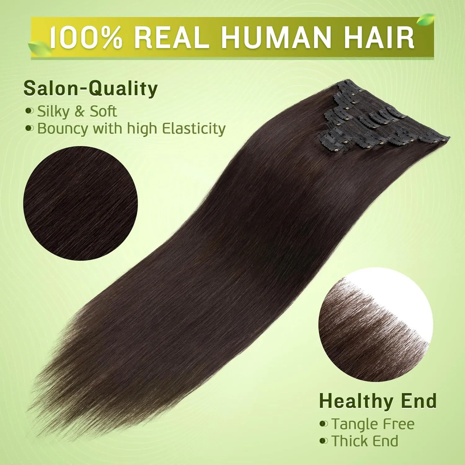 MY-LADY Double Weft Clip in Hair Extensions 100% Remy Human Hair 18 inch 140g 8pcs 18clips Grade 7A Quality Full Head Thick Long Soft Silky Straight #1B Natural Black