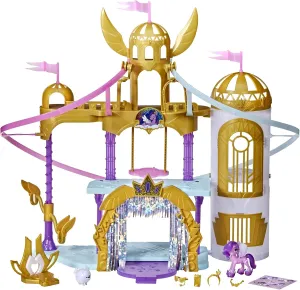 My Little Pony: A New Generation Movie Royal Racing Ziplines - 22-Inch Castle Playset Toy with 2 Moving Ziplines, Princess Pipp Petals Figure