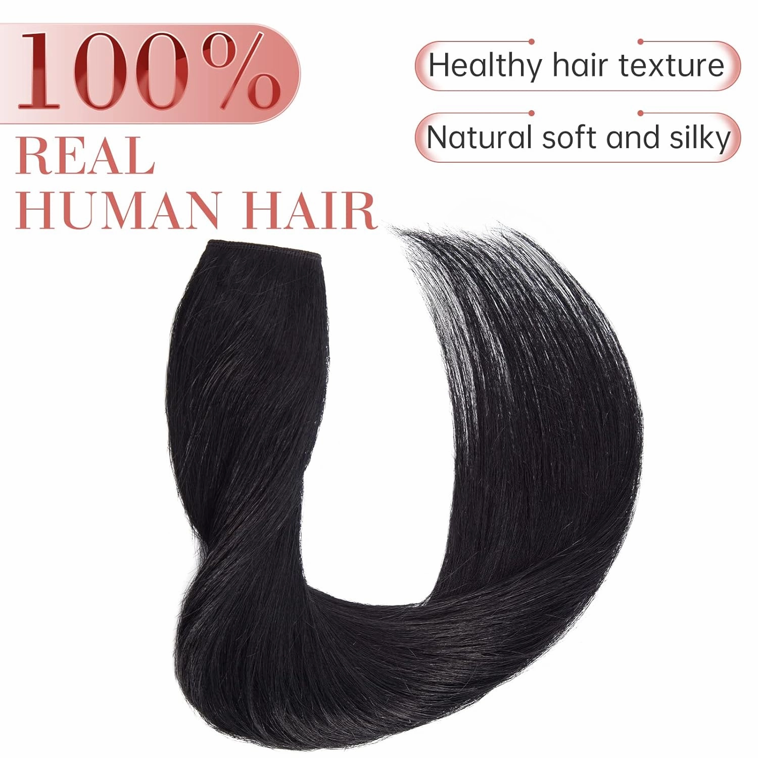 MY-LADY Clip in Hair Extensions Real Human Hair 1 Piece 12 Inch Remy Human Hair Extensions Clip ins 5 Clips 3/4 Full Head #1 Jet Black 40g