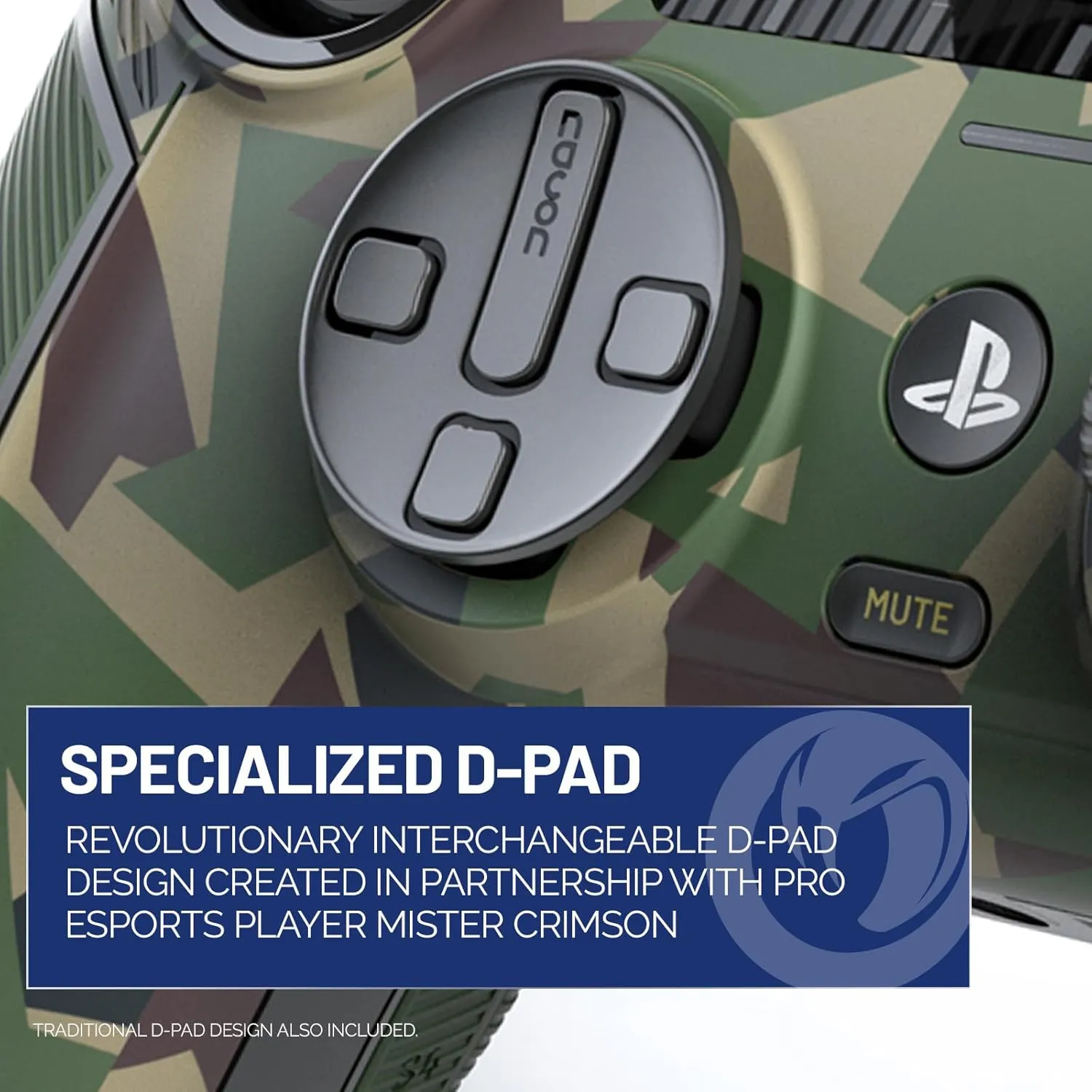 Nacon Revolution 5 Pro Officially Licensed PlayStation Wireless Gaming Controller for PS5 / PS4 / PC - Hall Effect, Trigger Stops, Mappable Buttons, Bluetooth Audio - Field Camo