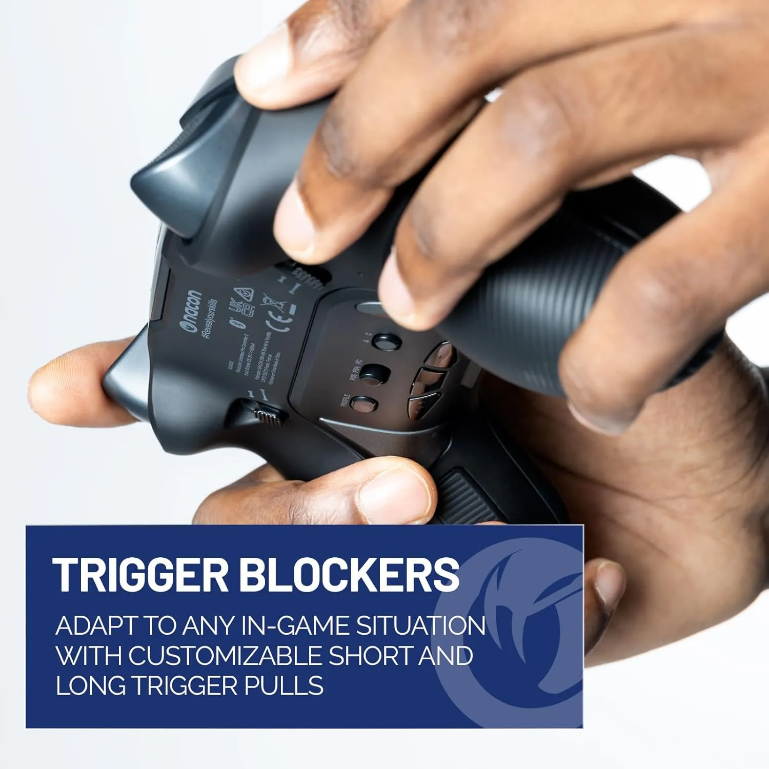 NACON Revolution 5 Pro Officially Licensed PlayStation Wireless Gaming Controller for PS5 / PS4 / PC - Hall Effect, Trigger Stops, Mappable Buttons, Bluetooth Audio - Triple Black
