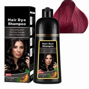 Natural Wine Red Hair Dye Shampoo,Magic Hair Dye Shampoo,Colors Hair in 15 Minutes,Long Lasting,500 Ml–3-In-1 Hair Color