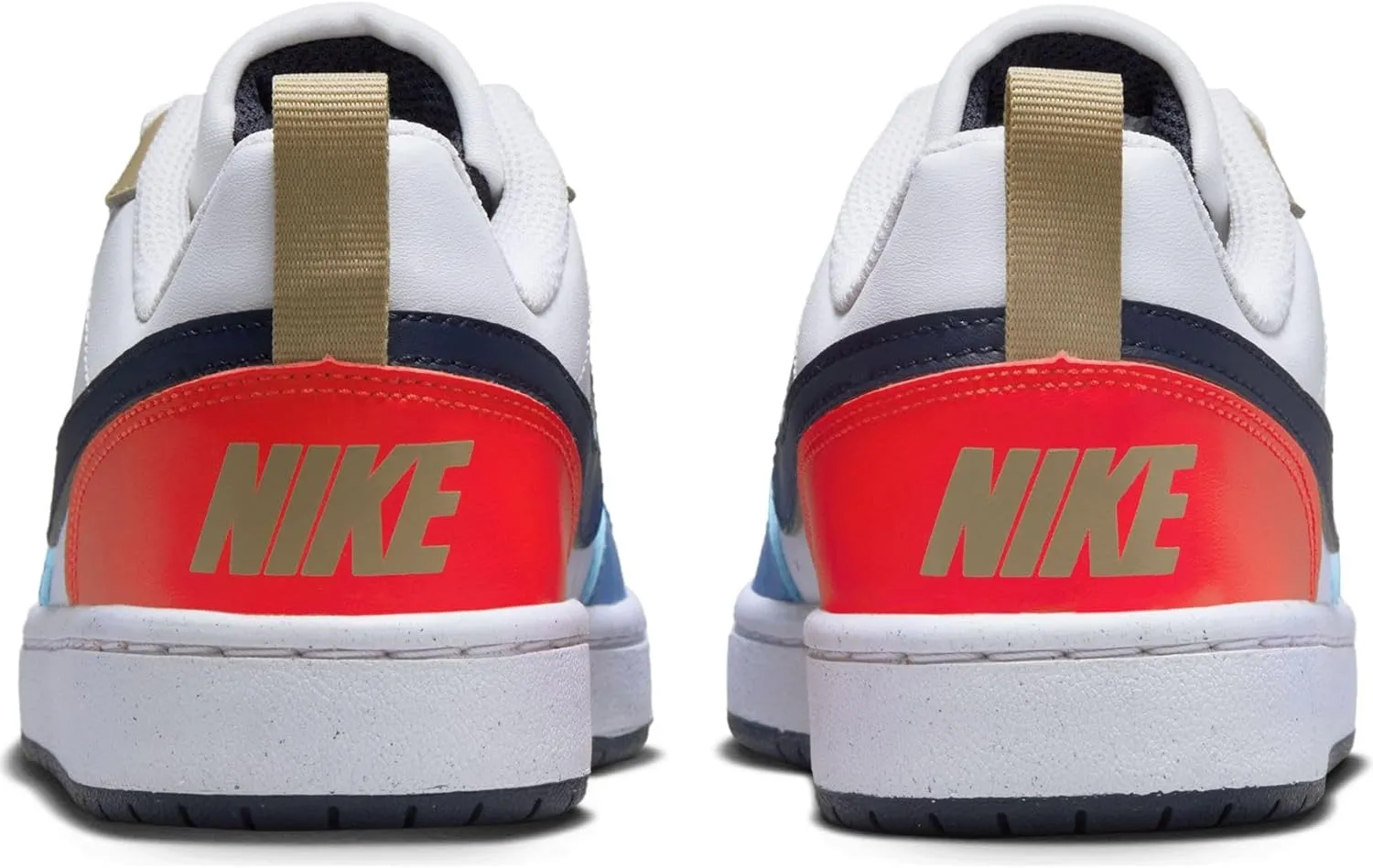 Nike Court Borough Low Recraft Big Kids' Shoes (DV5456-124, White/Light Crimson/Blue Beyond/Thunder Blue)