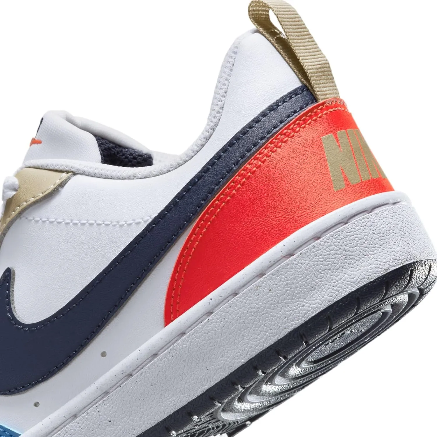 Nike Court Borough Low Recraft Big Kids' Shoes (DV5456-124, White/Light Crimson/Blue Beyond/Thunder Blue)