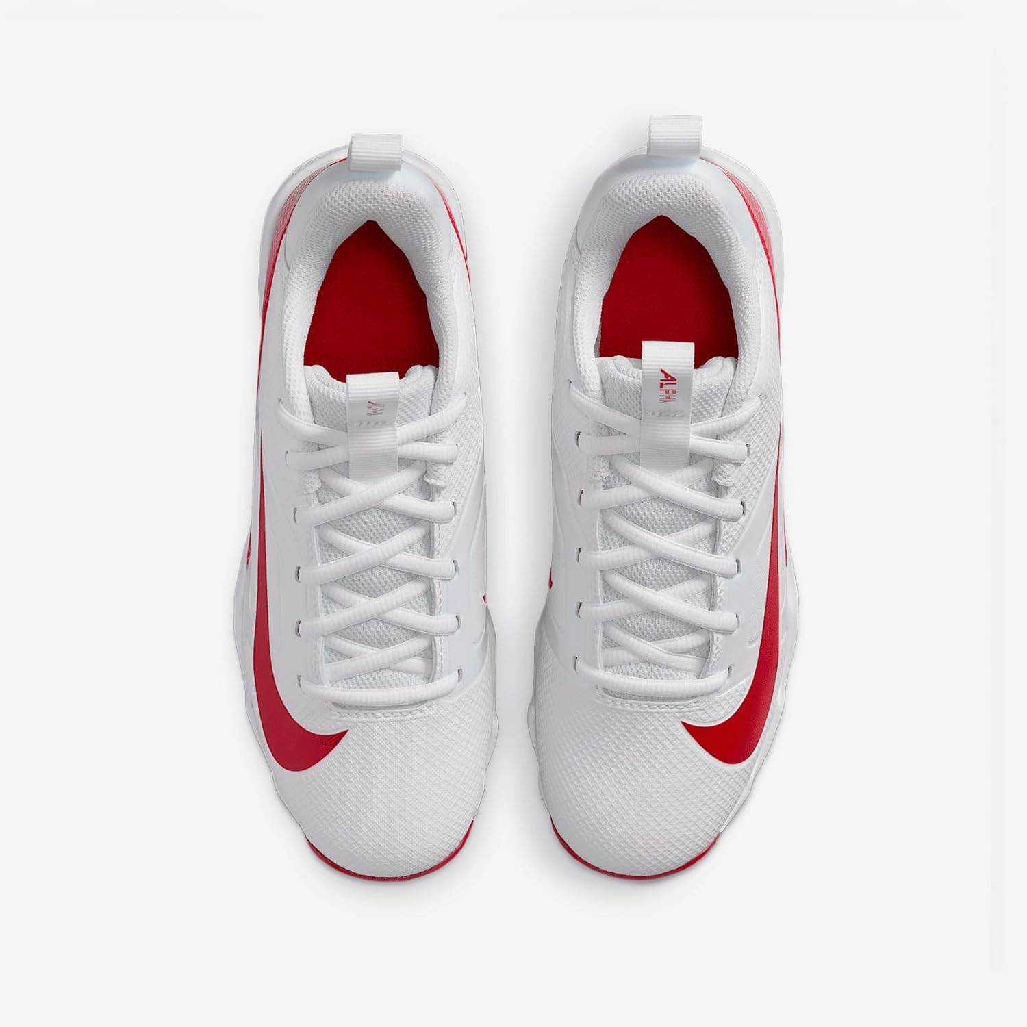 Nike Alpha Menace 4 Shark Big Kids' Football Cleats (FQ4012-102, White/University Red/Photon Dust/University Red)