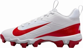 Nike Alpha Menace 4 Shark Big Kids' Football Cleats (FQ4012-102, White/University Red/Photon Dust/University Red)