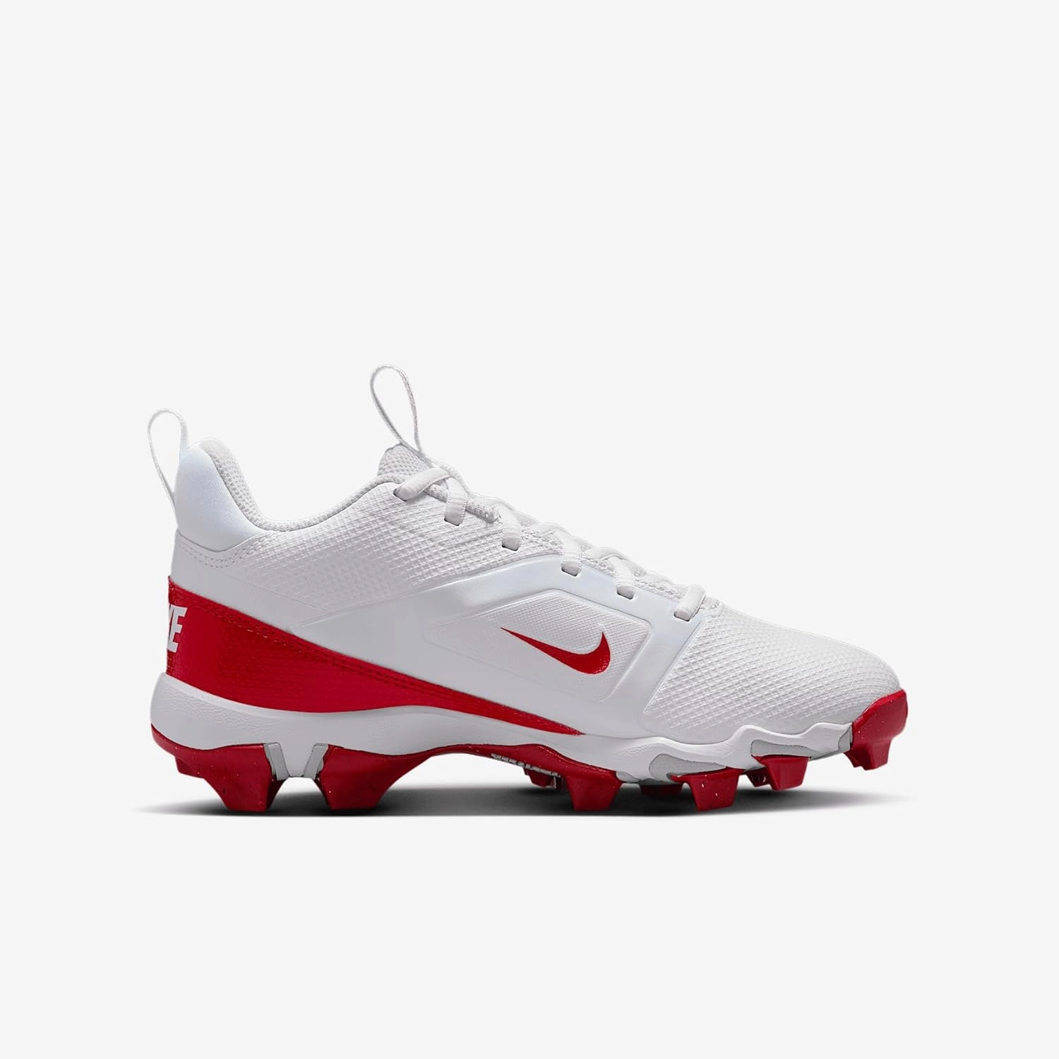 Nike Alpha Menace 4 Shark Big Kids' Football Cleats (FQ4012-102, White/University Red/Photon Dust/University Red)
