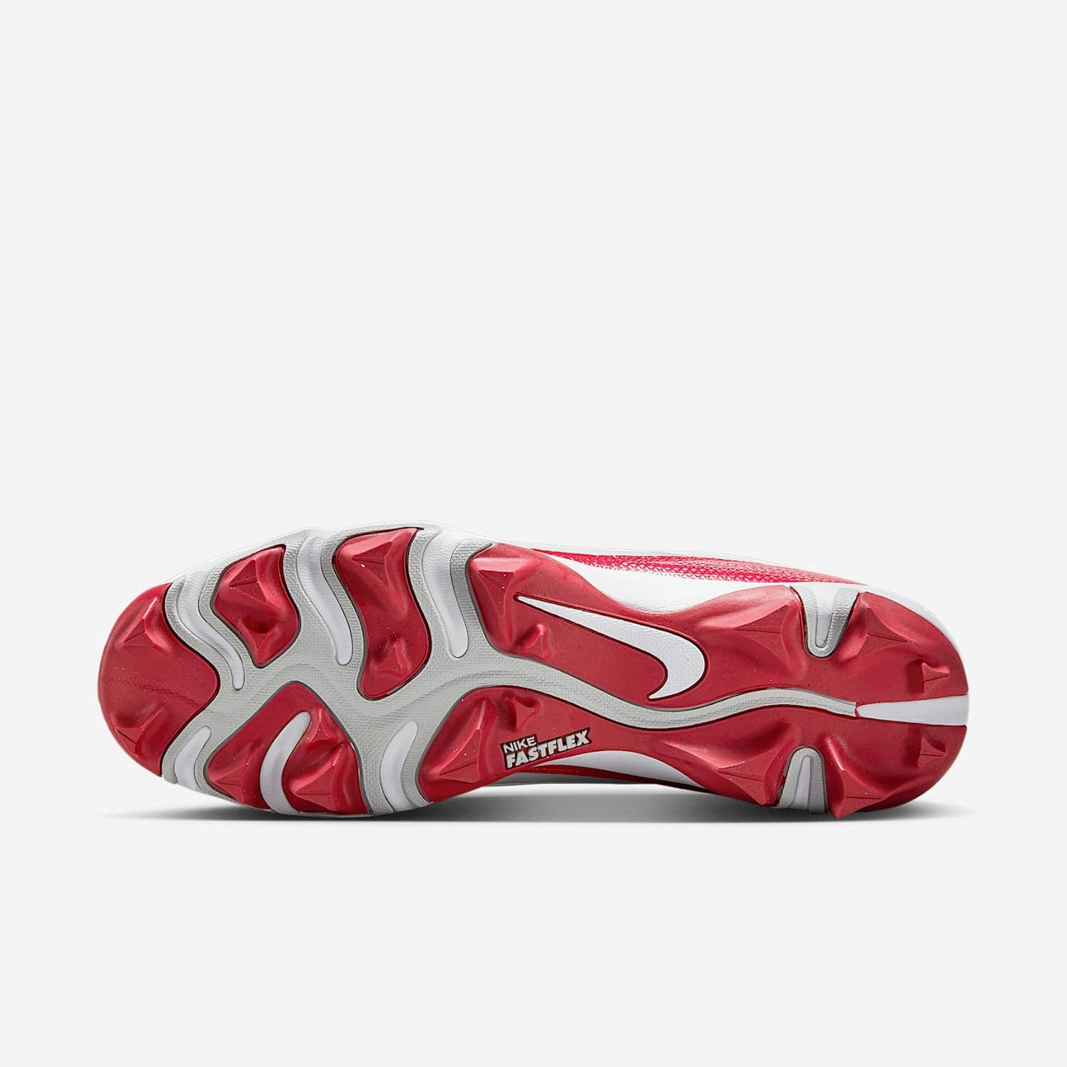 Nike Alpha Menace 4 Shark Football Cleats (FN0028-102, White/University Red/Photon Dust/University Red)