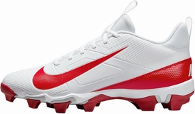 Nike Alpha Menace 4 Shark Football Cleats (FN0028-102, White/University Red/Photon Dust/University Red)