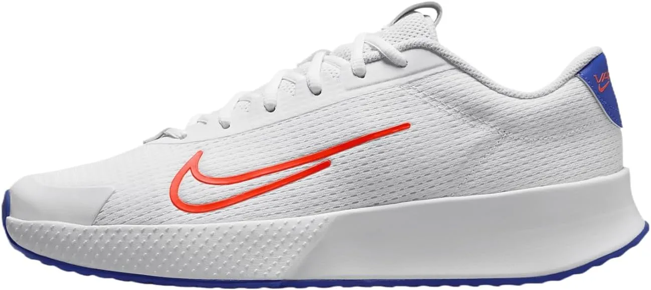 NikeCourt Vapor Lite 2 Men's Hard Court Tennis Shoes (DV2018-106, White/Hyper Royal/Hyper Crimson)