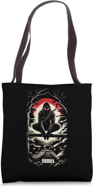 Ninja Shinobi In The Dark - Neo-Japanese Tattoo Style Anime Tote Bag
