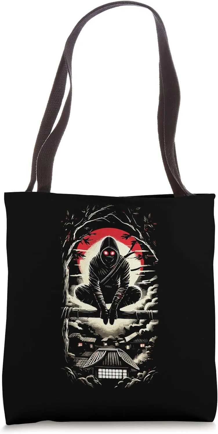 Ninja Shinobi In The Dark - Neo-Japanese Tattoo Style Anime Tote Bag