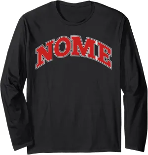 Nome College Style Red Throwback Souvenir Long Sleeve T-Shirt