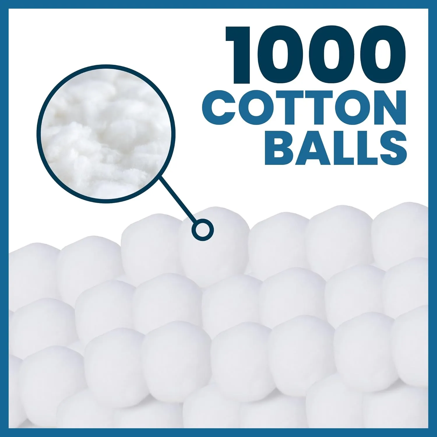 Oasis Large Cotton Balls, 1000 Bulk Count, Soft & Absorbent Cotton Balls for First Aid, Medical, and Beauty