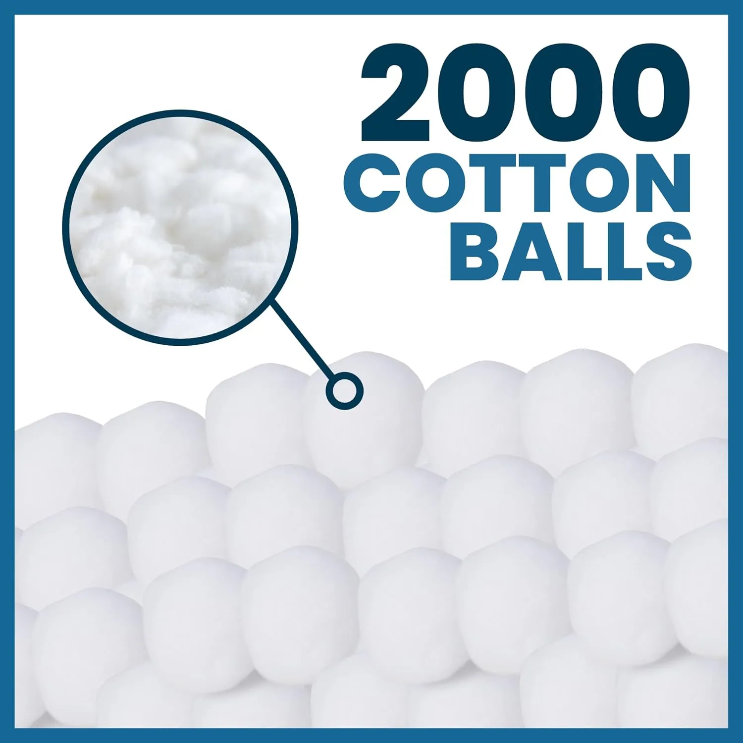 Oasis Medium Cotton Balls, 2000 Bulk Count, Soft & Absorbent Cotton Balls for First Aid, Medical, and Beauty