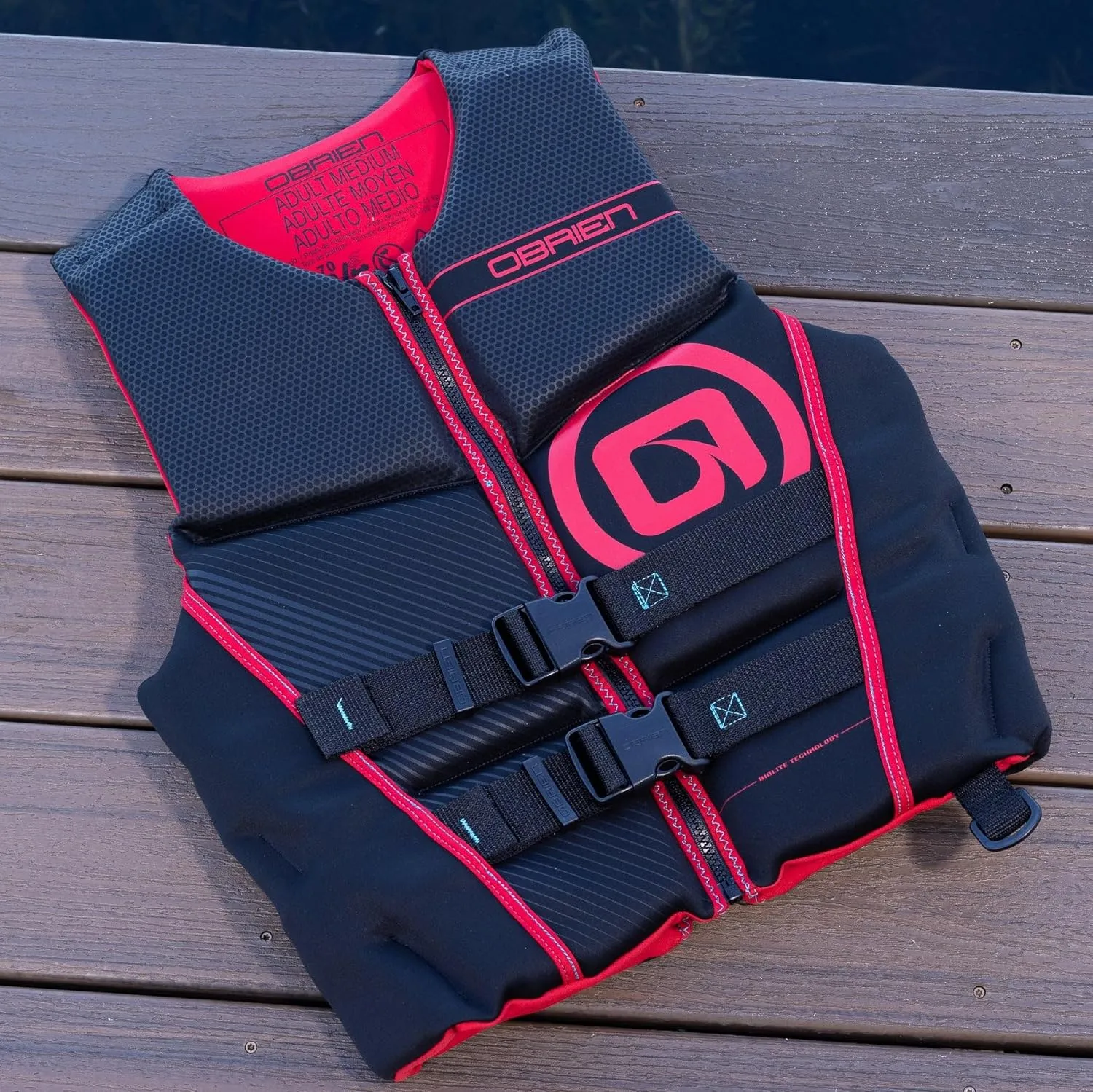 O'Brien Men's Flex V-Back Life Jacket - Black/Red