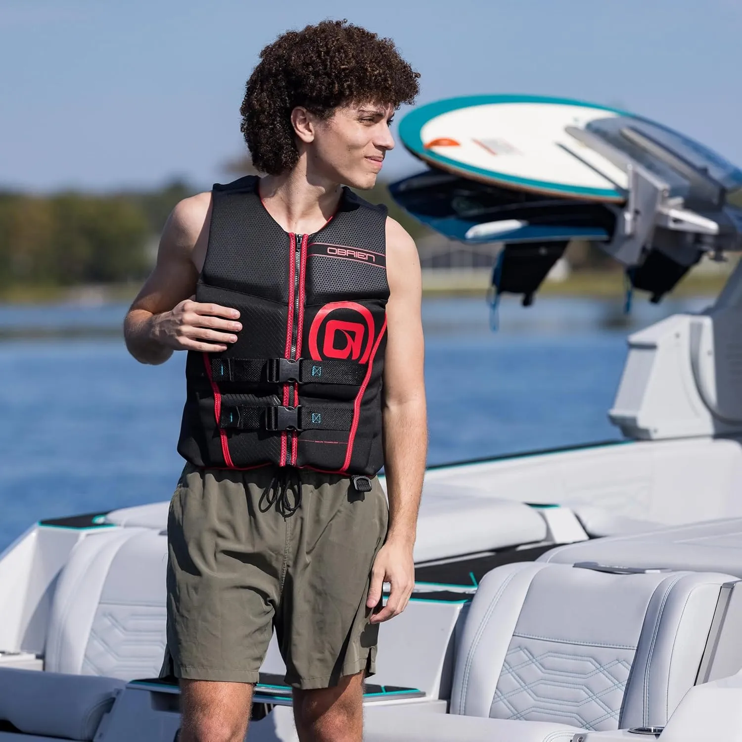 O'Brien Men's Flex V-Back Life Jacket - Black/Red