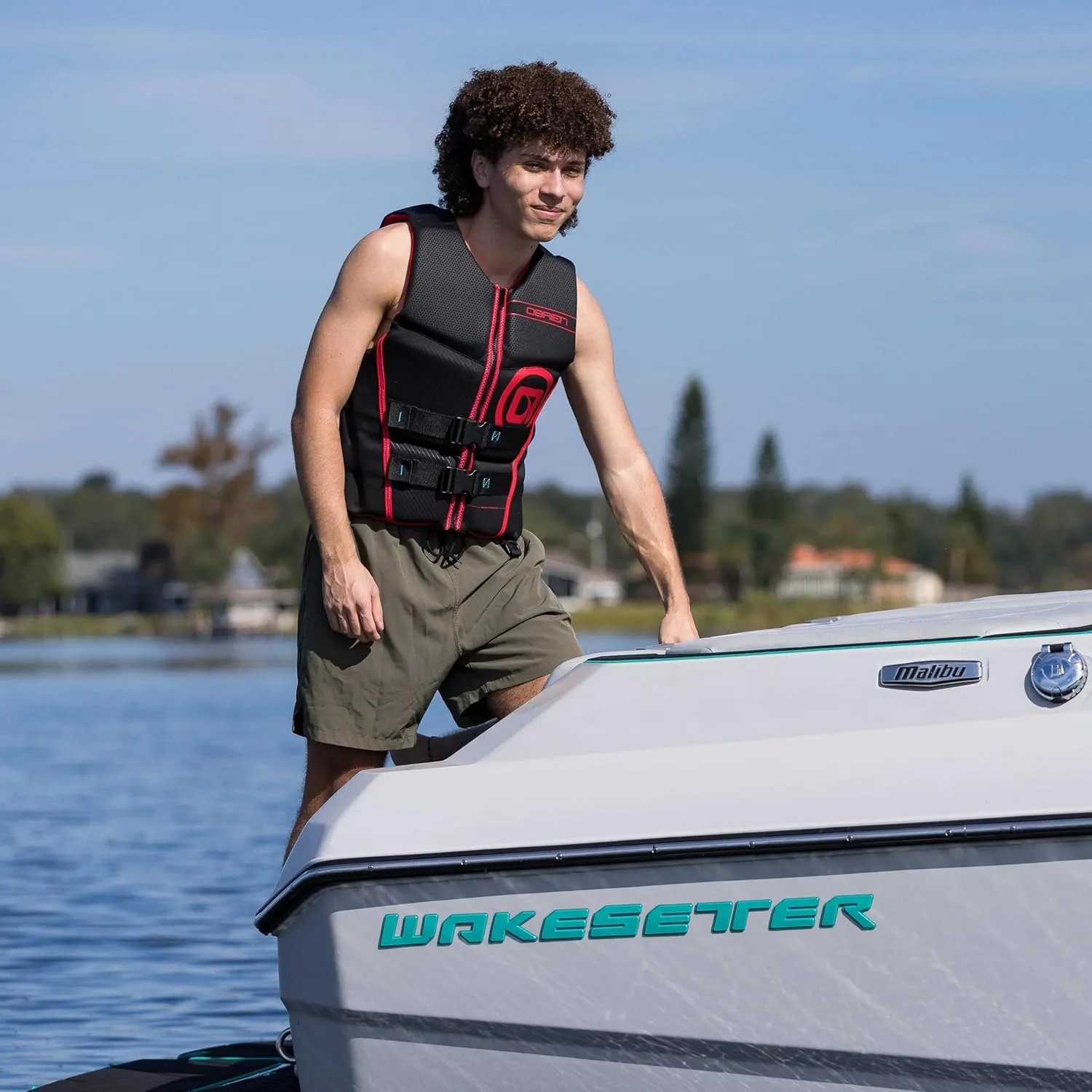 O'Brien Men's Flex V-Back Life Jacket - Black/Red